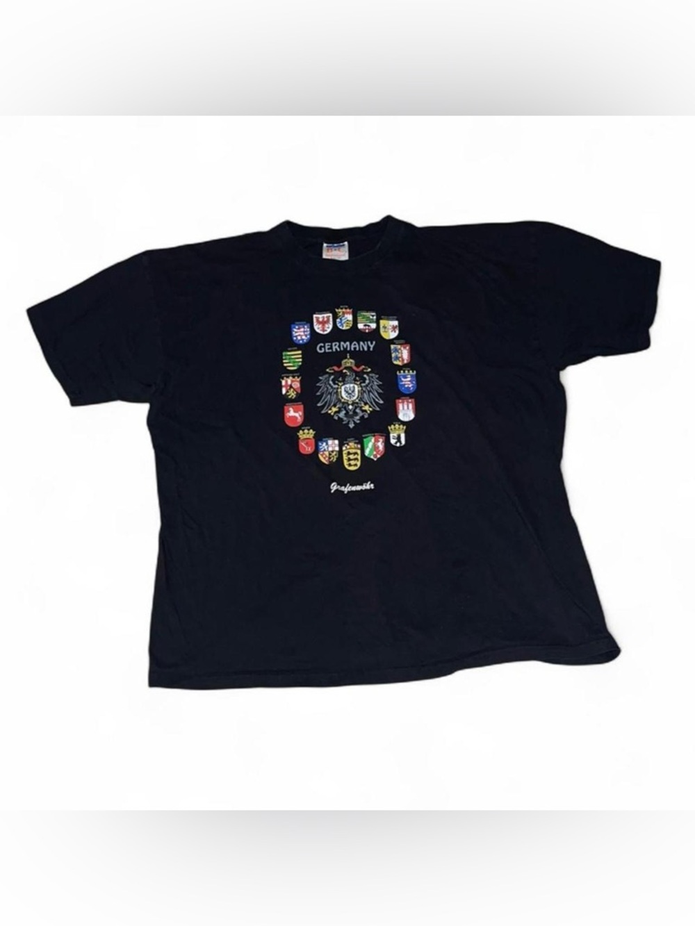Vintage Germany Coat Of Arms Grafenwohr Emblems Banners T-Shirt Size XXL